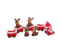 TOYANDONA Decoración Navideña con Tren y Figuras de Ciervos Sentados de Resina Escena para Mesa y Festivo Hogar y Fiesta