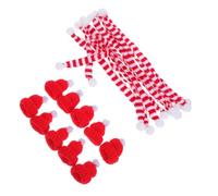 TOYANDONA Decoración Navideña para Botellas de Vino 10 Mini Gorros y Bufandas de Punto, Rojo, Hechos a Mano para Ambientes Festivos y Cenas Navideñas