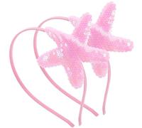 TOYANDONA Diadema con Adorno de Mar Purpurina para Niña, 2 Piezas, Material Plástico y Tejido, No se Deforma ni Destiñe, Adecuado para Fiestas Playa