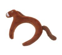 TOYANDONA Diadema de Caballo Marrón de Felpa Ligera y, Talla Única, Accesorios Cabello para Fiestas del Año Chino y Celebración del Año del Caballo, Diadema de Cosplay Animal