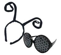TOYANDONA Diadema de Fiesta con Efecto Gafas de Sol y Antenas de Hormiga Negras para Hombre, Accesorio Divertido y Original para Celebraciones