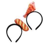 TOYANDONA Diadema Divertida Forma de Comida 2 Piezas (pan y Muslo de Pollo), Accesorio Ligero y Cómodo para Cosplay, Fiestas Temáticas y Decoración de Eventos