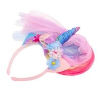 TOYANDONA Diadema Infantil Unicornio Velo para Niñas Diadema Antideslizante de Unicornio Detalle Floral Accesorio para Fiestas de Cumpleaños y Disfraces Color Blanco 1 Pieza