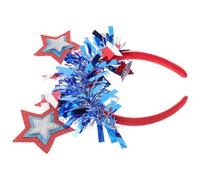 TOYANDONA Diadema Patriótica Estrella Roja Blanca Azul, Tamaño Único, Material Plástico, Banda Cabello Para Fiestas Del Día Independencia, Disfraces Patrióticos y Celebraciones Nacionales
