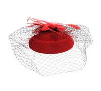 TOYANDONA Diadema Sombrero Pastillero Vintage con Velo Rojo Accesorio Retro para Fiesta Té Cóctel Boda y Eventos Sociales