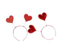 TOYANDONA Diademas de Corazón para San Valentín 2 Piezas, Accesorio Cabello Diseño Tridimensional, Color Rojo, Material Plástico y Tela, Adecuado para Fiestas y Sesiones de Fotos Románticas