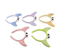 TOYANDONA Diademas de Cuernos Pequeños de Peluche 5 Piezas en Colores Morado Verde Rosa Amarillo y Azul Accesorio Cabello de Cosplay y Fiesta Diademas para Mujer y Niña Adecuado para