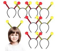 TOYANDONA Diademas de Tela Antena de Abeja para Disfraz Adulto y Niño, Tamaño Estándar, Colores Amarillo y Rojo, Accesorio de Cosplay para Fiestas y Eventos, Pack 10 Unidades