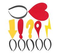 TOYANDONA Diademas Divertidas para Fiestas 6 Piezas Símbolos Color Rojo y Amarillo Accesorios Pelo Ligeros para Cumpleaños Diademas Flechas Signos y Adornos para Eventos y Fotos