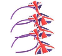 TOYANDONA Diademas Lazo Grande y Bandera del Reino Unido Juego de 3 Piezas Material Ligero Resistente Accesorio para Festivales y Fanáticos del Fútbol Diseño Logo Union Jack
