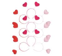 TOYANDONA Diademas para Mujer 9 Piezas de Corazones de Purpurina en Rojo Rosa y Fucsia Accesorios Cabello de San Valentín Banda Ligera y Cómoda para Fiesta Bodas y Regalos