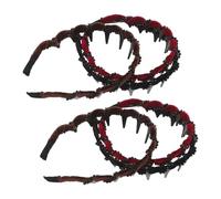 TOYANDONA Diademas Púas Onduladas de Terciopelo 6 Piezas Banda Ancha Trenzada Cuentas para Mujer Antideslizante Colores Surtidos Rojo Café y Negro Accesorio para Maquillaje y Cuidado