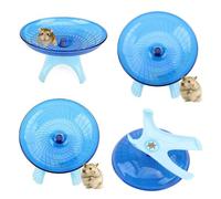 TOYANDONA Disco De Ejecución y Rueda De Ejercicio para Hámsteres, Material Duradero, Tamaño Pequeño, Color Azul, Juego De Ejercicio para Mascotas Pequeñas y Erizos