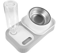 TOYANDONA Dispensador De Comida y Agua para Gatos Cuencos Dobles Antideslizantes, Plástico Seguro, Capacidad Amplia, Adecuado para Uso Doméstico y Mascotas Pequeñas