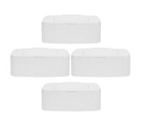 TOYANDONA Dispensador de Toallitas Húmedas Recargable 4 Unidades, Caja con Tapa Hermética y Botón Pulsador, Estuche Compacto de Color Claro para Baño y Escritorio, Contenedor Reutilizable