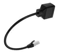 TOYANDONA Divisor Negro Ethernet Rj45 1 a 2 Conector Macho a Doble Hembra, Adaptador de Cable Ethernet Cobre Estañado y Plástico, Instalación Plug and Play para Ampliar Red