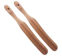 TOYANDONA Espátula de Madera para Masa Madre 33X4 CM 2 Piezas de Acacia Mango Largo Ergonómico Utensilios Cocina para Mezclar Raspar y Esparcir Adecuado para Fermento y Repostería