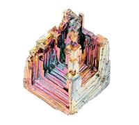 TOYANDONA Especimen Mineral de Cristal de Bismuto Natural Decoración Artesanal Irregular para Escritorio y Colección Regalo Único para Amantes de Minerales y Cristales