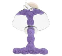 TOYANDONA Espejo para Pájaros con Percha Morada, Soporte Interactivo de Plástico para Loros, Accesorio para Jaulas de Periquitos y Cacatúas, Juguete de Juego Social para Pájaros Pequeños,