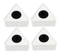 TOYANDONA Estación de Bandera Triangular 4 Piezas para Micrófono de Entrevistas Abs Blanco, Fácil Identificación y Transporte en Escenarios de Entrevista