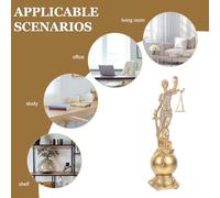 TOYANDONA Estatua de Resina Diosa Justicia Balanza, Base Redonda Dorada, Decoración para Oficina y Hogar, Figura Romana Simbólica, Adorno Artístico para Escritorio