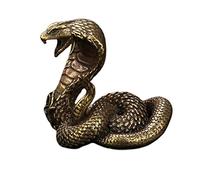 TOYANDONA Estatua de serpiente de latón - Cobra figura escultura - decoración de serpiente china - mesa de escritorio central