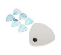 TOYANDONA Estuche de Cuero Sintético de Color Claro para Púas de Guitarra con Púas Transparentes y Azules de Grosor Mixto Soporte Portátil Eléctrica Accesorios para Músicos
