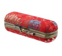 TOYANDONA Estuche para lápiz Labial con Espejo: pequeño Estuche para Brillo Labial con Cierre de Beso, contenedor Floral para cosméticos y Joyas, Ideal para Maquillaje, Bolso de Mano, Viaje al Aire