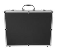 TOYANDONA Estuche para Micrófonos Inalámbricos de Mano, Caja Rígida Negra Compartimentos para 4 Micrófonos y Accesorios, Organizador Portátil para Uso Profesional y Viajes