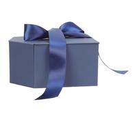 TOYANDONA Estuche para Obsequio en Forma de Corazón, Caja de Cartón Color Azul Profundo, Reutilizable Cierre Doble y Cinta Elegante, Set de Embalaje para Cumpleaños, Bodas y San Valentín,