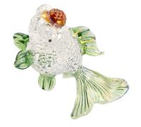 TOYANDONA Figura Decorativa Pez Koi Miniatura de Cristal Color Verde Hierba 93x24,5x48,5 Mm 72g, Adorno Japonés para Salón y Comedor, Decoración Hogar Feng Shui, Acento Coleccionable