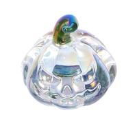 TOYANDONA Figurita de Calabaza de Cristal Mini con Verde Adorno Compacto para Mesa de Halloween y Acción de Gracias Decoración Elegante para Otoño y Centro de Mesa Festivo