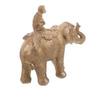 TOYANDONA Figurita de Resina Elefante con Mono Montado Decoración Artesanal Versátil para Escritorio Estantería y Jardín Diseño Ligero y Resistente para Hogar y Oficina