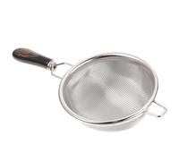 TOYANDONA Filtro de Té Casero Pequeño de Acero Inoxidable Mango de Cerámica Negra, Colador Reutilizable para Infusiones, Malla Fina para Té, Medicina China y Cocina, Accesorio Práctico