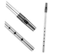 TOYANDONA Flauta Travesera en Clave de Do C, Instrumento Musical de Metal Plateado, Flauta Descantada para Principiantes, Tono Alto, Incluye Método de Enseñanza, Adecuado para Práctica