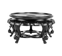 TOYANDONA florero adornos para pecera soporte para exhibir jarrón base de maceta de madera pie de lámpara de madera soporte para jardineras de de jarrón oriental resina Black