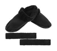 TOYANDONA Forros de Pantuflas Suaves de Felpa y Algodón Negro para Casa | Plantillas Extraíbles, Ajuste, Limpieza Fácil, Uso Interior en Frío, para Zuecos y Calzado Doméstico