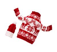 TOYANDONA Funda Navideña para Botella de Vino Diseño de Sombrero Rojo y Reno Tela de Punto Reutilizable Decoración Festiva para Botellas Accesorio para Fiestas Navideñas 1 Unidad