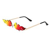 TOYANDONA Gafas de sol con llama de fuego: gafas de fiesta de metal, protección UV, ligeras y resistentes, perfectas para fiestas de verano, carnaval y club, diseño unisex