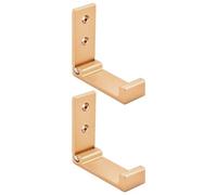 TOYANDONA Ganchos de Pared Plegables de Aluminio Dorado 2 Piezas Tornillos, Perchas Multifuncionales Resistentes al Agua para Baño, Cocina y Colgar Ropa, Toallas y Abrigos