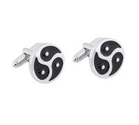 TOYANDONA Gemelos de Manga Círculares Tai Chi de Aleación para Hombre Accesorio Clásico Camisa Formal Moda Color Negro Único Par