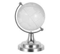 TOYANDONA Globo terráqueo de cristal para escritorio, con soporte, esfera giratoria para biblioteca, oficina, decoración educativa de mesa.