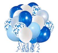 TOYANDONA Globos de Látex Azules Confeti 50 Unidades para Decoración de Cumpleaños Bodas y Fiestas de Graduación Material Resistente para Decoraciones Navideñas y Eventos Obsequios