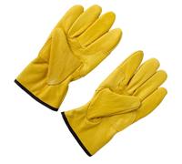 TOYANDONA Guantes de Cuero Amarillos Resistentes y Antideslizantes para Hombre Diseño Versátil y Alta Fiabilidad Ideales para Trabajo de Ingeniería en Clima Frío
