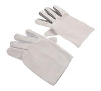 TOYANDONA Guantes de Trabajo Unisex de Cuero de Vaca y Lona, Resistentes al Aceite Desgaste, Térmicos y Duraderos para Protección en Soldadura y Construcción Color Aleatorio