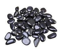 TOYANDONA Guijarros Negros Naturales para Decoración de Acuarios y Macetas, Piedras Redondas de Río que Proporcionan Buen Drenaje y No se Deforman, Ideales para Paisajismo y Senderos