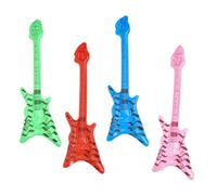 TOYANDONA Guitarras Inflables de Rock 60 Cm, bajo Inflable Pvc Multicolor, Accesorios para Fiestas Temáticas Musicales, Decoración Rock And Roll Años 80, Set de 4 Piezas Color Aleatorio