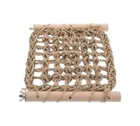 TOYANDONA Hamaca Colgante de Cuerda de y Madera Plataforma Estable para Loros Adecuado para Masticar y Entrenamiento Soporte para Jaula de Periquitos y Conures en Ambiente de Jaula