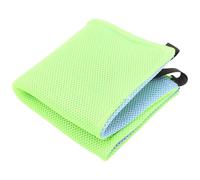 TOYANDONA Hamaca para Gatos M Doble Cara, Cama Colgante Transpirable de Malla para Jaula, Nido Colgante para Mascotas en Verde Fluorescente y Azul, Accesorio Cómodo para Gatos Pequeños