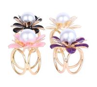 TOYANDONA Hebillas de Bufanda de Flores Vintage de Aleación de Zinc, Accesorio de Joyería para Fijar Bufandas, 4 Piezas para Ceremonias y Eventos Elegantes Color Aleatorio